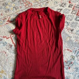 SKIMS Ribbed Short Sleeve Crewneck Top - Red
